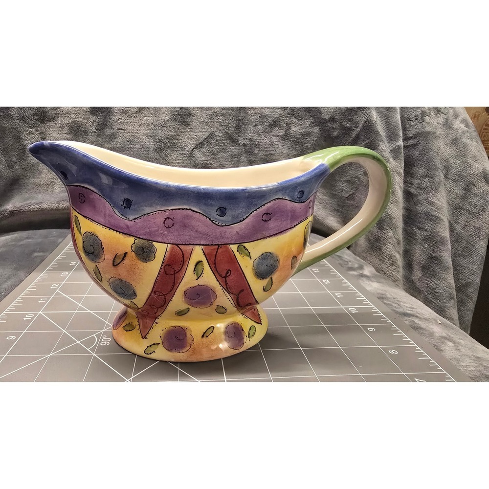 Sango The Sweet Shoppe Gravy Boat Sue Zipkin Multi-Color Ceramic Serving Pitcher
